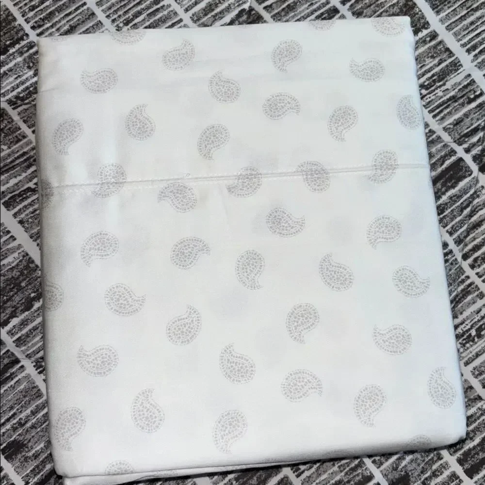 Sonoma White Paisley Twin Sheet Set